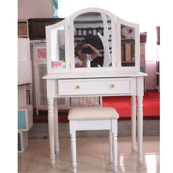 Wooden Makeup Dresser With Mirror K D Style One Set Of Desk And