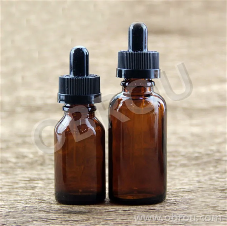 In Stock 1oz Olive Oil Dropper Bottle 30ml Amber Boston Round Glass