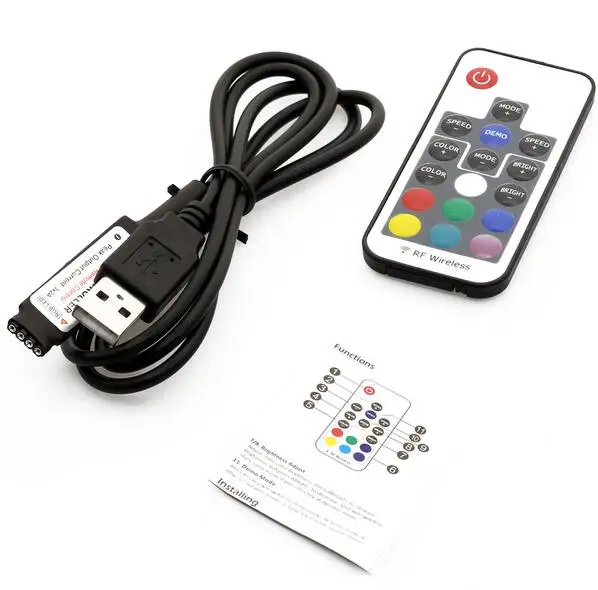 DC5V USB RF 17key RGB led strip controller