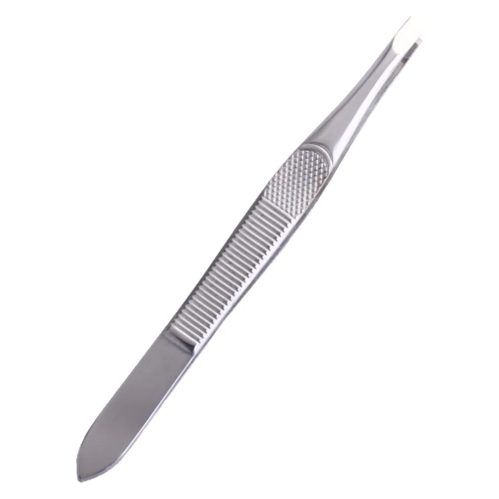 

Stainless steel material and slanted tip type eyelash extension tweezers volume lash tweezers volume tweezers, Silver
