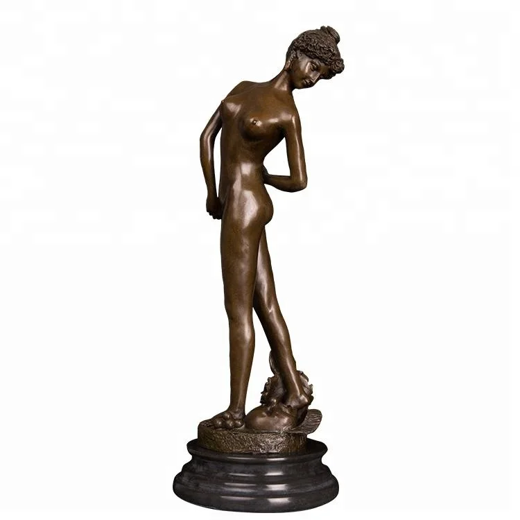 

ArtsHom DS-254 Sexy Western Young Woman Statue Bronze Antique Female Maiden Sculpture Figurine Modern Art for Decoration Accesso