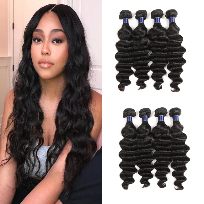 Loose Deep Wave 4 Bundles Sale 9a Grade 100 Human Hair Indian