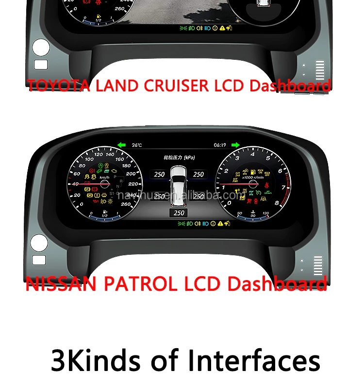 Navihua New Upgrades Lcd Dashboard 12.3 Inch Android 7.1 New Car Tech Digital Instrument Cluster