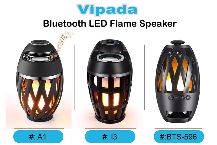 LED Flame Speaker, Wireless 5W 4 ohm Bass 8 Hours Fire Torch Night Light Music Dancing Flicker Atmosphere Table Lamp Speakers - ANKUX.COM