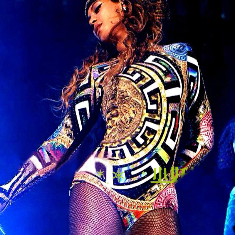 

Sexy Beyonce Clothes Jazz Hip Hop Dance Costumes Sexy Nightclub Leotard Woman One Piece Jumpsuit Beyonce Stage Outfits DL3253