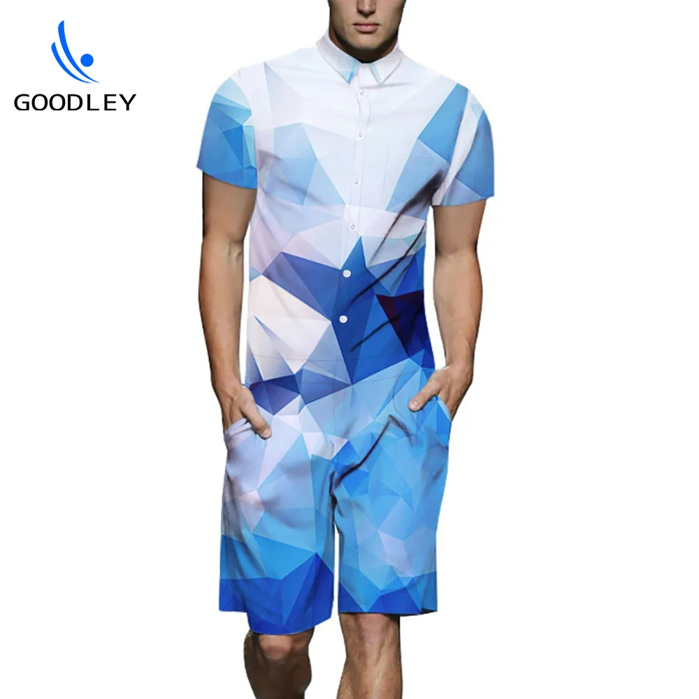 

high quality wholesale fancy cool printed muti color customjumpsuits rompers for men, Different colors for options