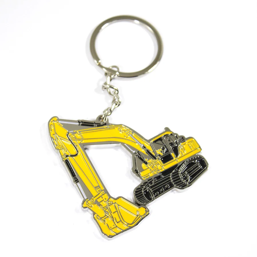 Promotional Metal Enamel Car Excavator Shape Bulldozer Forklift Keychain Buy Forklift Keychain