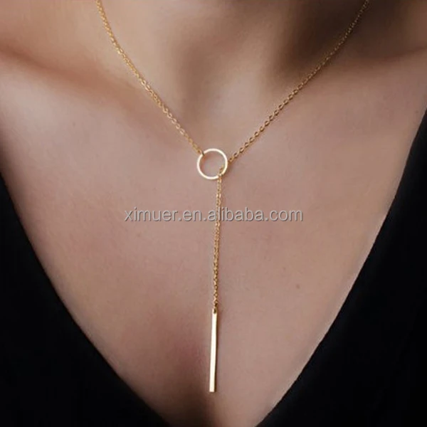

Simple fashion long chain lariat necklace