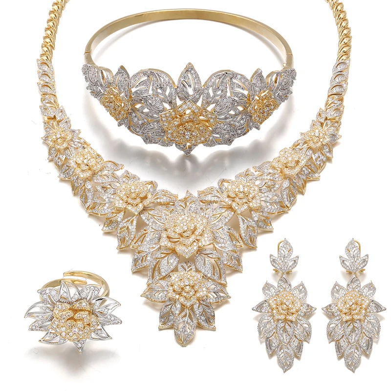 

Vantage Gold and Sliver Plated Jewelry Sets Rolled Gold Jewelry Bridal Jewelry for Wedding