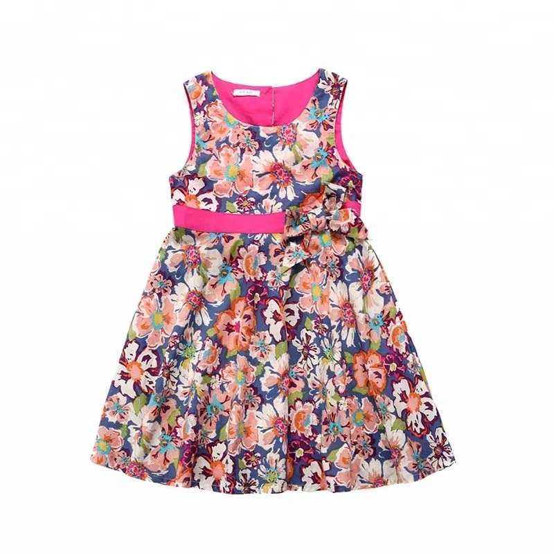 

Inventory Kids Summer Dress Girl Online Shopping Sleeveless Cotton Dress for Kids 5-14 Years