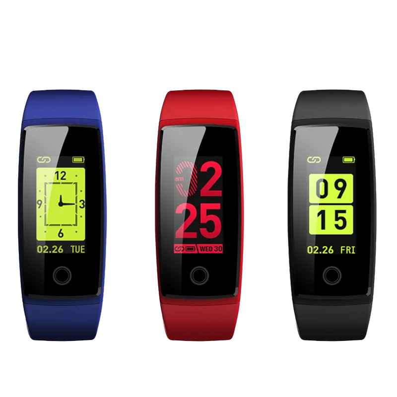 

FITUP v10 sport color screen fitness tracker smart bracelet Heart rate Blood pressure monitoring smart bracelet, Red;black;blue