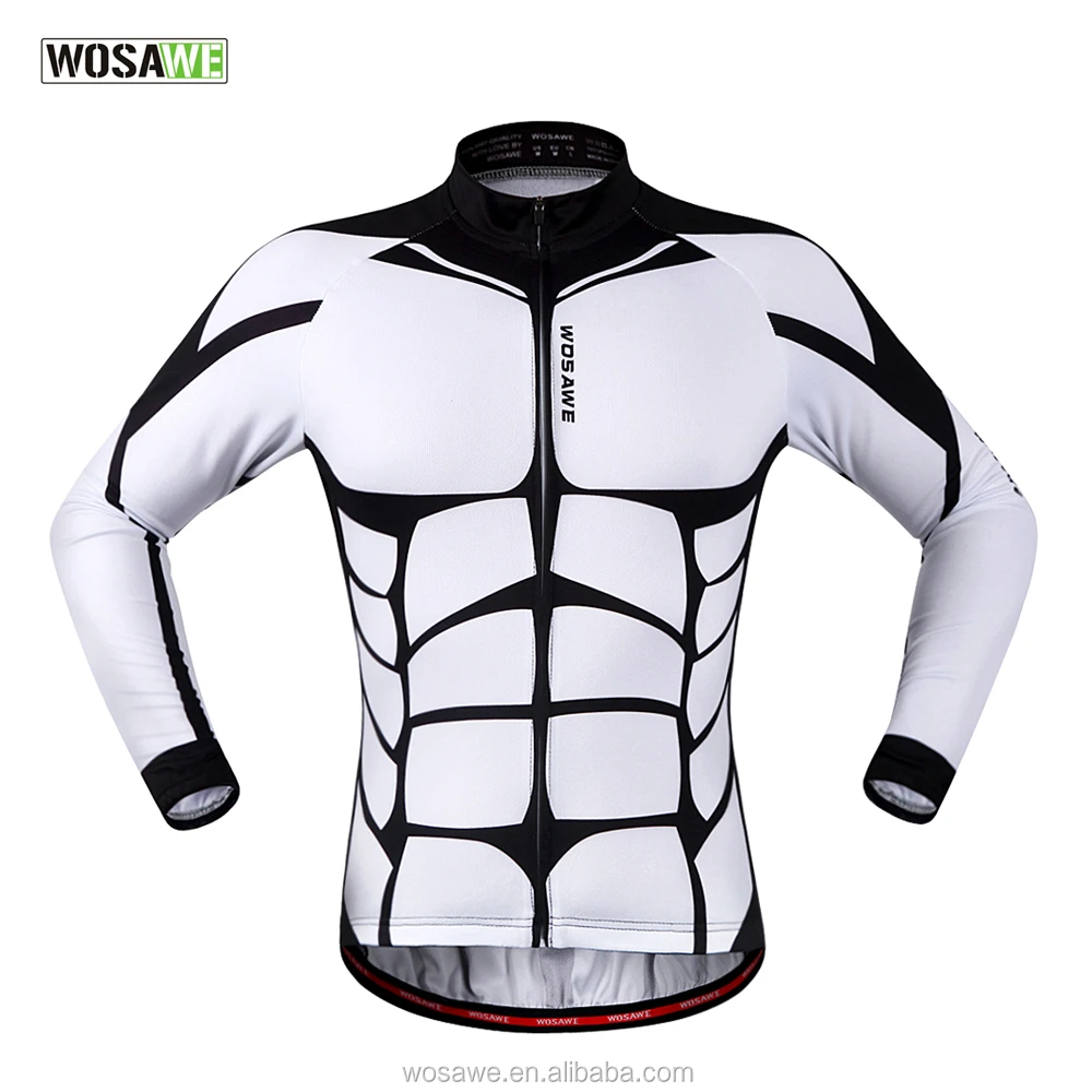 

Wosawe Mens Cycling Shirts Dry fit Long Sleeves Summer Spring Autumn Bike Jersey, As picture or customized design