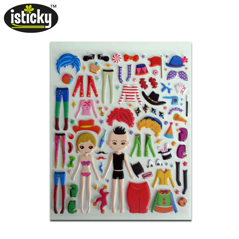 
Custom promotional gifts pop puffy christmas sticker toys 