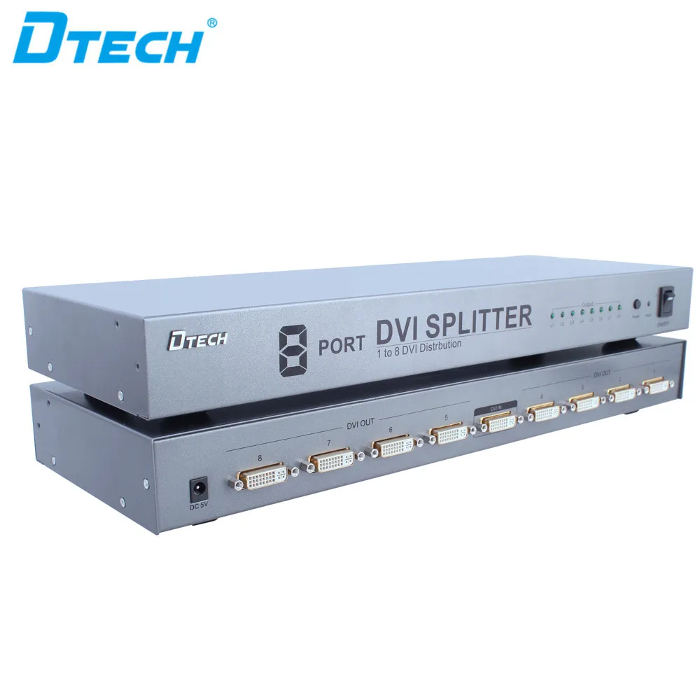 8 port DVI Splitter Support DVI-D cascade video audio splitter