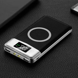 10000mAh QI Wireless Power Bank Dual USB LED Light