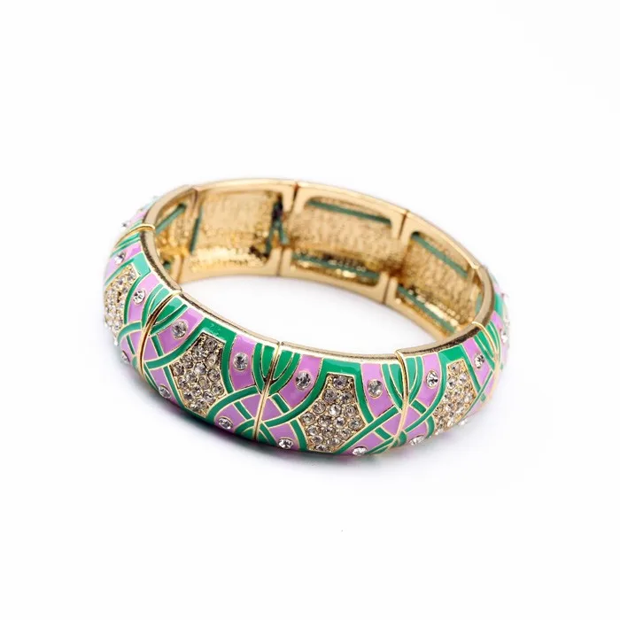 

sl00194 Indian Bridal Jewelry Custom Enamel Totem Crystal Bangle Bracelet Women