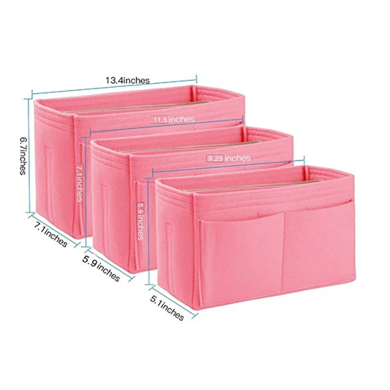 
Amazon Popular Insert Bag In Bag Organizer Felt Handbag Organizer 