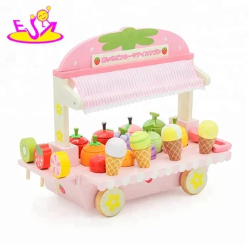 wooden ice cream cart