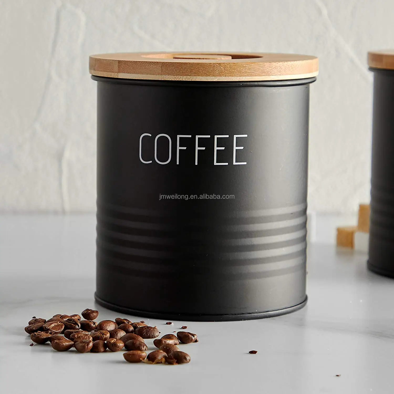 Matte Black Gold Bread Bin With Bamboo Lid Canister Sets Buy Canister Sets,Canister,Metal