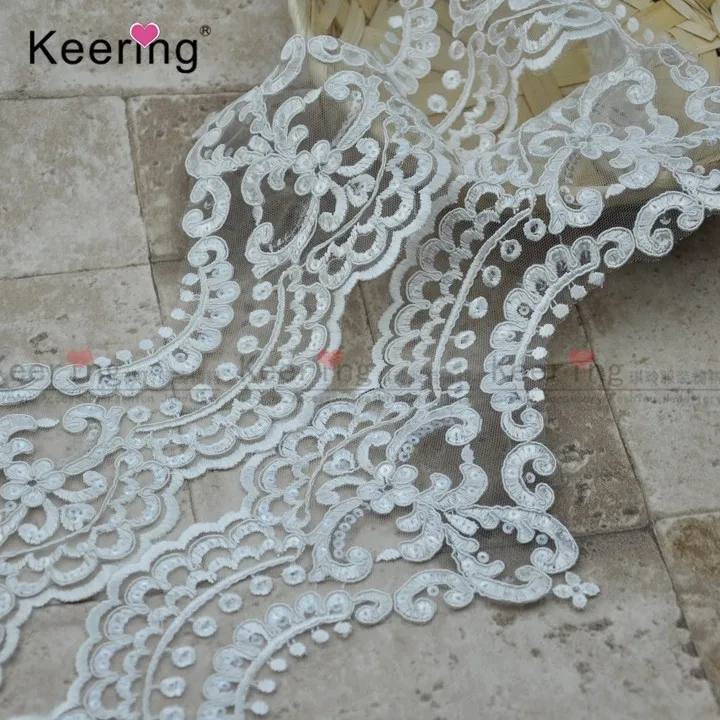 Luxury Wedding 3d Heavy Sequin Beaded Lace Fabric Pink Dubai Wtpa131