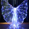 2019 latest performance light up LED flashing glowing blue white belly dance costume stage prop led isis wings