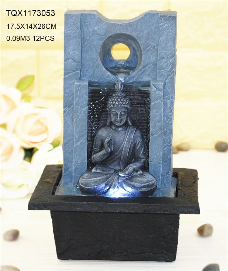 现代家居装饰暗青色树脂瀑布佛喷泉 Buy 瀑布佛喷泉 树脂佛喷泉 暗青色佛喷泉product On Alibaba Com