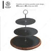 Restaurant wedding 3 layer slate stone cake serving plates