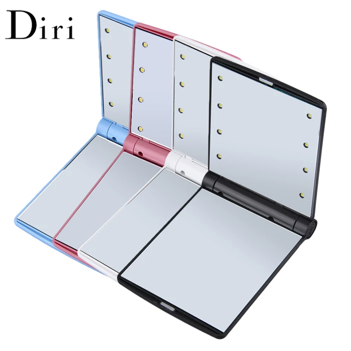 Lady Makeup Cosmetic Folding Portable Compact Pocket Mirror LED