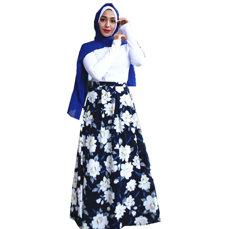 

High quality new fashion flower crepe skirt for women, Navy