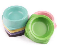 

Pet dog feeding bowl environmentally friendly bamboo fiber base anti-skid tableware candy colored shiny cat bowl