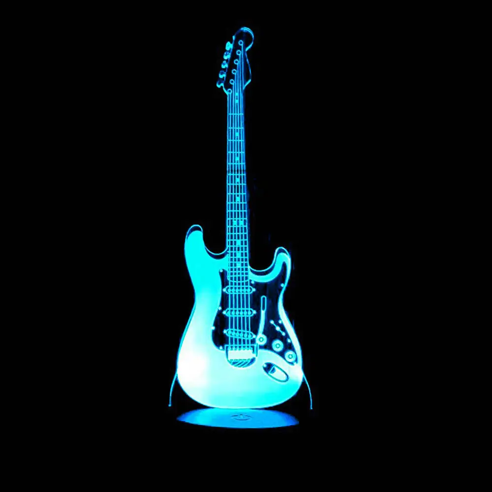 Grosir Led Gitar 3d Lampu Meja Dengan Desain Kustom Untuk Hadiah