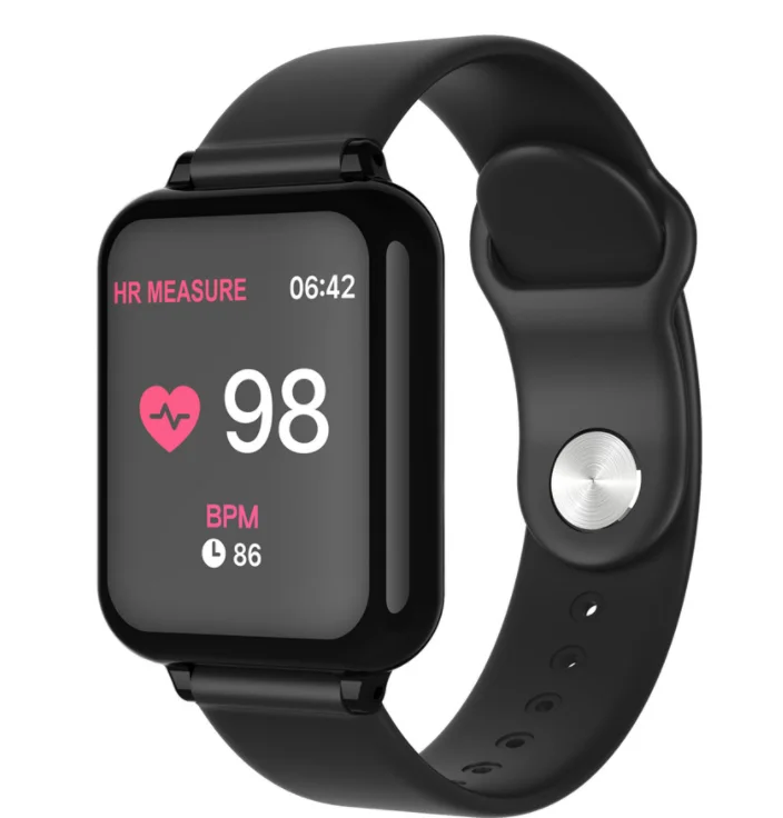 

2019 New Arrival smart watch B57 waterproof smart bracelet big screen heart rate monitor fitness tracker sports watch, Black;white;pink