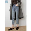 Old look wholesale price straight fit women denim trousers jeans