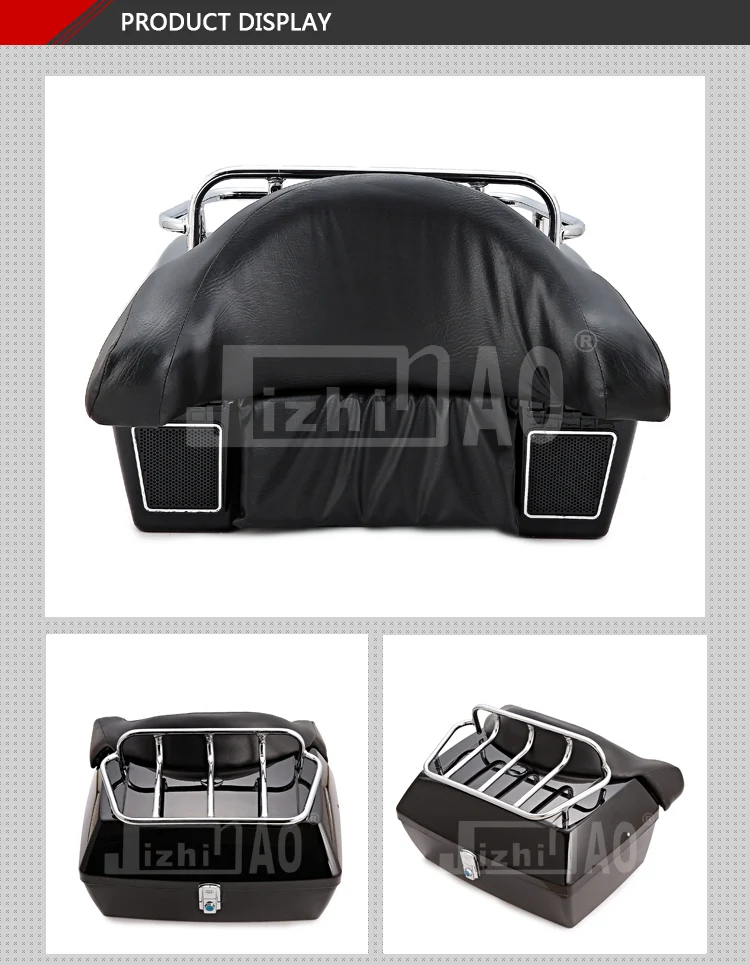 47l Abs Motorcycle Trunk/ Tail Box With Top Rack X Large With Large