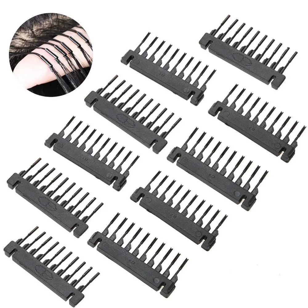 

6D Hair Extension Buckle 40pcs Clips for Real Hair Ponytail Accessory Tool Kit No Trace Hair Extension, Black