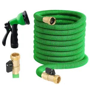 Image of 50ft Garden Hose - ALL NEW 2019 Expandable Water Hose with Double Latex Core, 3/4" Solid Brass Fitting