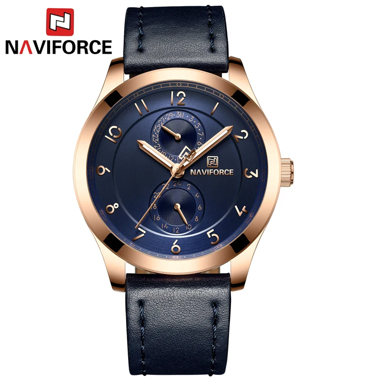 

NAVIFORCE 3004 Top Brand Men's Sports Watches Waterproof Genuine Leather Auto Date Relogio Masculino Quartz Watch