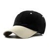 Custom Solid Color High Quality 100% Cotton adjustable 6 panel baseball cap without logo
