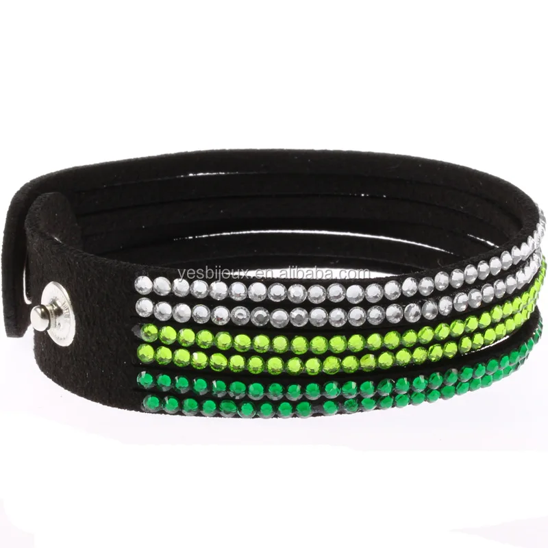 

suede leather bracelet with button pu jewelry wholesale