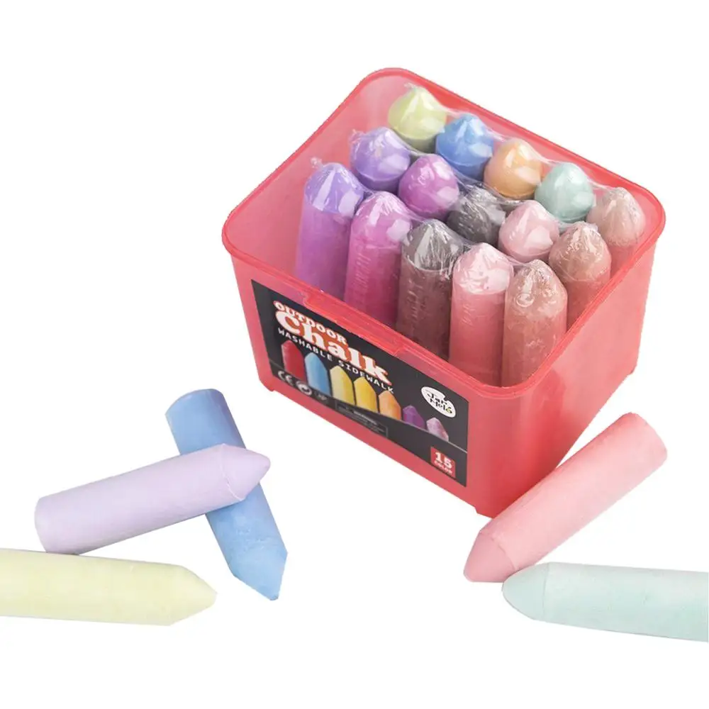 Washable Sidewalk Chalk15 Colors 20pcs Set Sidewalk Crayon Chalk With