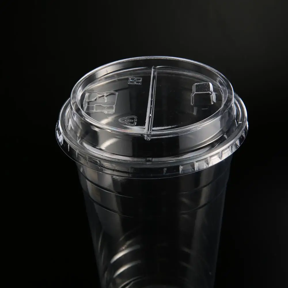 500ml Pp Material Plastic Juice Cups With Lids And Straws,Disposable