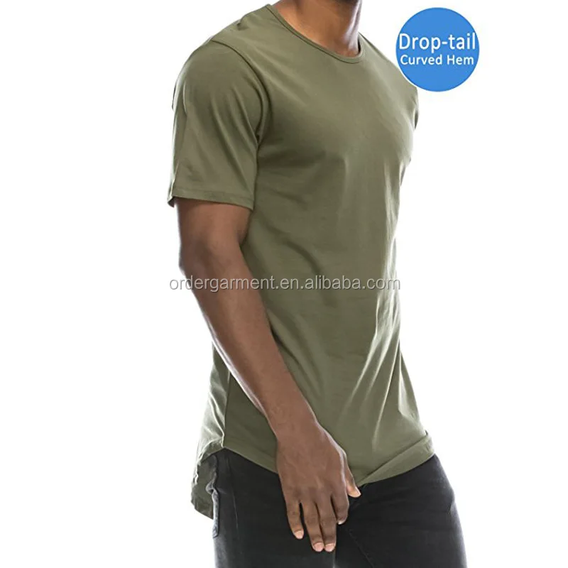 

2018 high quality 100%cotton plain running length cueved hem shirts fitness athletic men longline t shirt