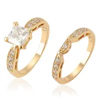 

15441 xuping Environmental alloy 18K gold plated ring accessories women couple, wedding ring set jewelry