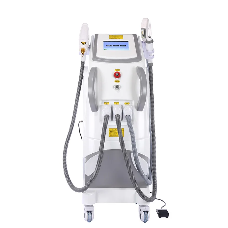 

CE Certification 3 in 1 Korea S HR IPL RF hair removal machine ND-YAG laser 532 nm 1064 nm 1032 nm skin lift beauty equipment, White