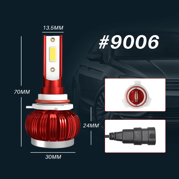 Diesel  9006  COB LED headlight  36W 3600LM fanless  Auto car led head lamp head light 2019 new design