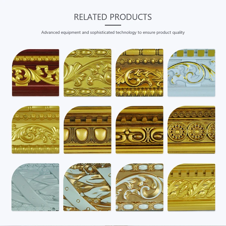 Nice decorative carving cornice moulding pillar flower design ceiling