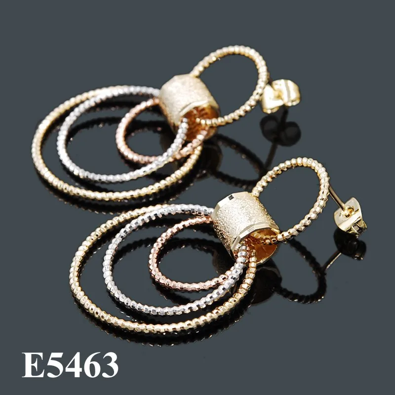 

China Suppliers Brazilian Imitation Jewellery Fashion Gold Earrings 18K Gold Earrings, Champagne,rose gold,rhodium