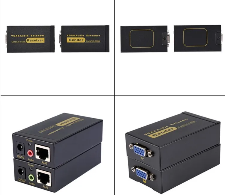 Kvm Vga Extender By Cat5/5e/6 Cable 200/300m,Sender+receiver Over The