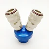 Japanese Nitto type MY2-NTA-02 steel air release quick coupler Y branch pneumatic quick coupling with autolock.