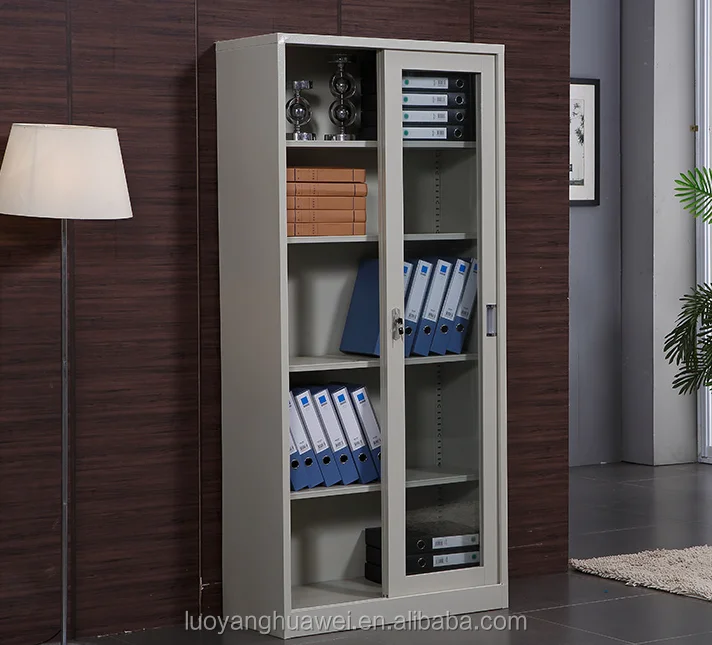 Office Furniture Kd 2 Sliding Glass Door 4 Shelf Steel Filing